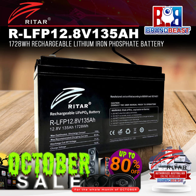 Ritar R-LFP12.8V135AH 1728wh Rechargeable Lithium Iron Phosphate Battery