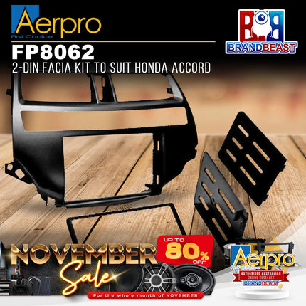 Aerpro FP8062 2-DIN Facia Kit to Suit Honda Accord