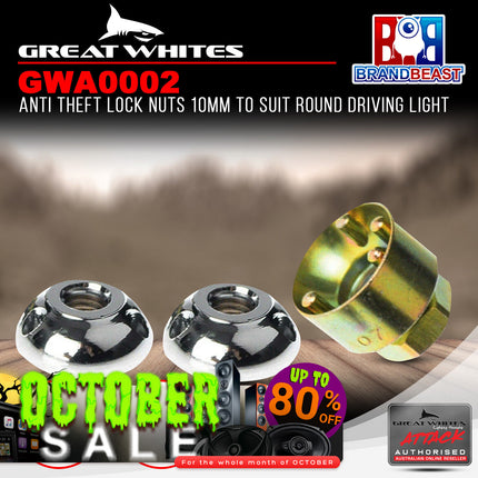 Great Whites GWA0002 Driving Light Mounting Lock Nuts 10mm