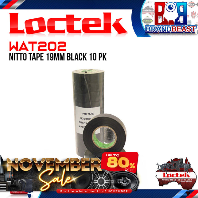 DNA WAT202 19mm x 20m Black Nitto Tape - 10 Pieces