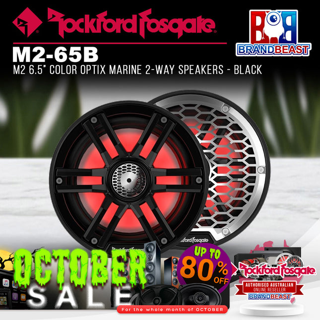 Rockford Fosgate M2-65B M2 6.5" Color Optix Marine 2-Way Speakers - Black