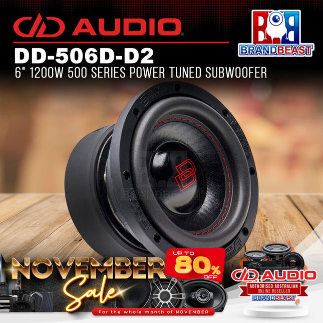 DD Audio DD-506D-D2 6" 1200W 500 Series Power Tuned Subwoofer