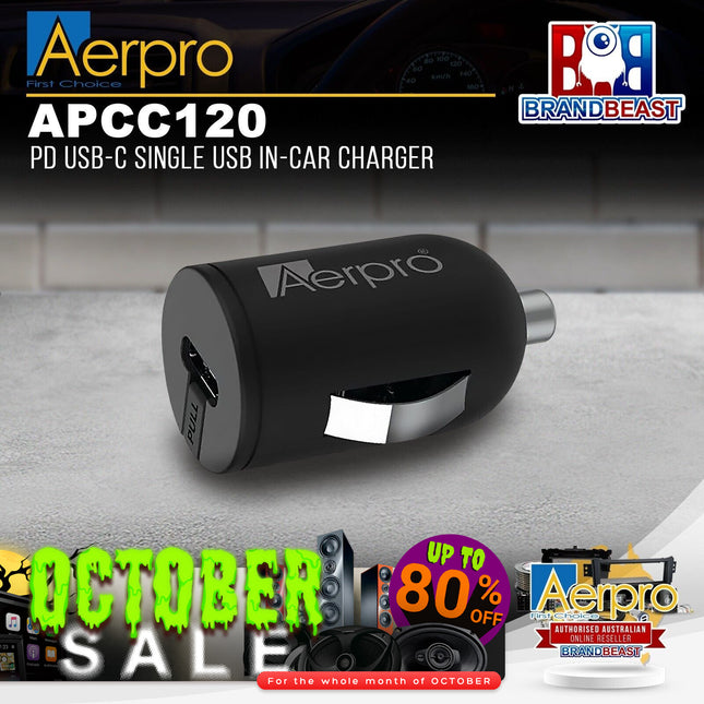 Aerpro APCC120 PD USB-C Single USB In-Car Charger