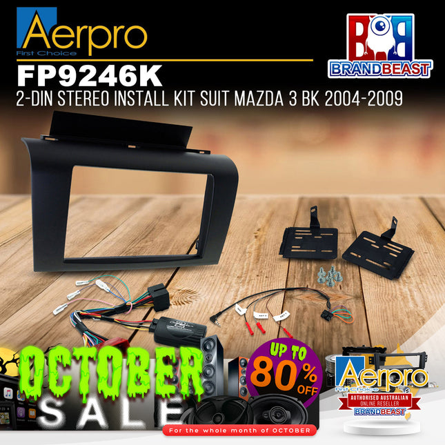 Aerpro FP9246K Double DIN Install Kit to Suit Mazda 3 BK