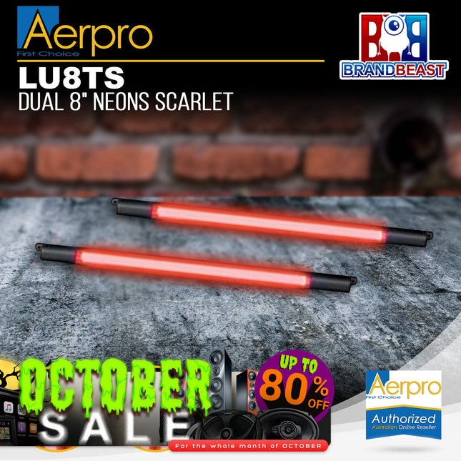 Aerpro LU8TS Dual 8" Neons Scarlet