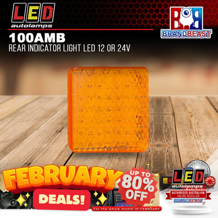 LED Autolamps 100AMB 12/24V Rear Indicator Light LED Amber Lamp