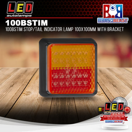 LED Autolamps 100BSTIM Stop/Tail Indicator Lamp 100x100mm With Bracket