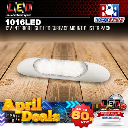 LED Autolamps 1016LED 12V Interior Light LED Surface Mount Blister Pack