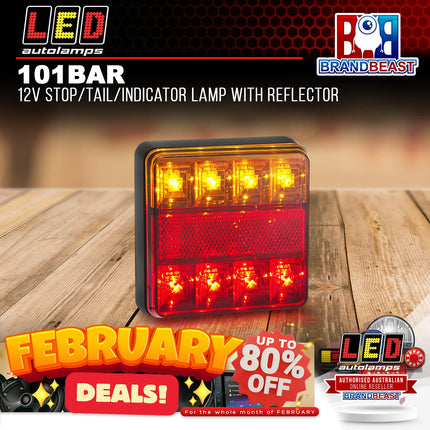 LED Autolamps 101BAR 12V Stop/Tail/Indicator Lamp With Reflector