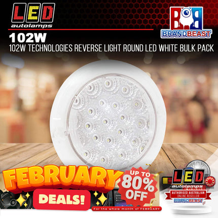 LED Autolamps 102W Technologies Reverse Light Round LED White Bulk Pack