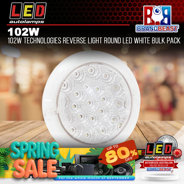LED Autolamps 102W Technologies Reverse Light Round LED White Bulk Pack