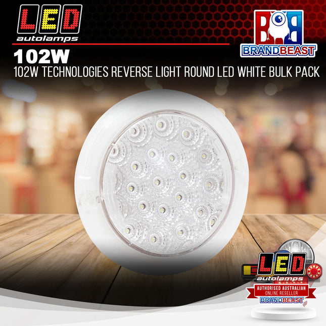 LED Autolamps 102W Technologies Reverse Light Round LED White Bulk Pack