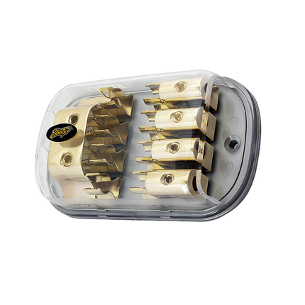 Stinger SPD8124 2 4GA In 4 8GA Out Gold AGU Fused Distribution Block