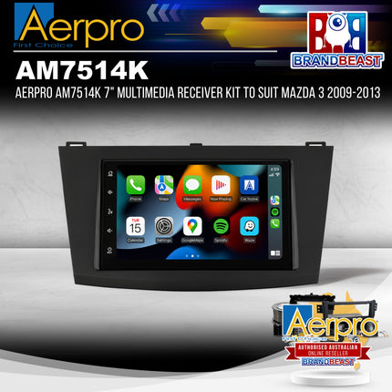 Aerpro AM7514K 7" Multimedia Receiver Kit to Suit Mazda 3 2009-2013