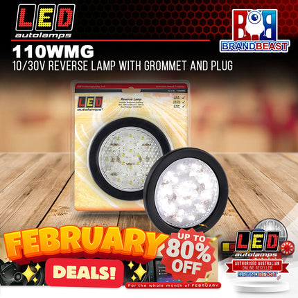 LED Autolamps 110WMG 10/30V Reverse Lamp With Grommet and Plug