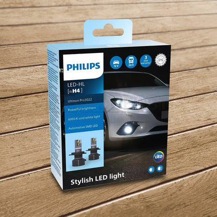 Philips 11342U3022X2 H4 LED Headlight Globes 12/24V Pair Ultinon Pro3022