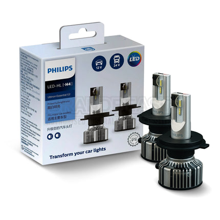 PHILIPS 11342UE2X2 H4 12/24V Ultinon Essential LED Headlight Bulb - Pair