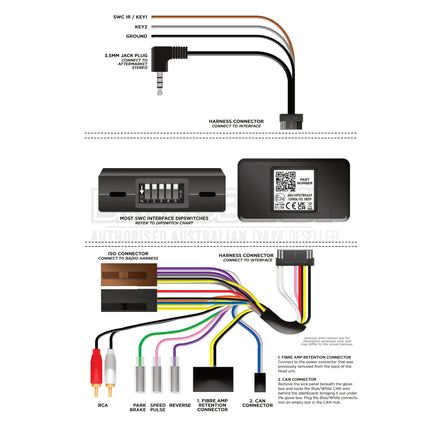 Aerpro SWMC7C SWC Interface Mercedes Various MOST 25 Amplified