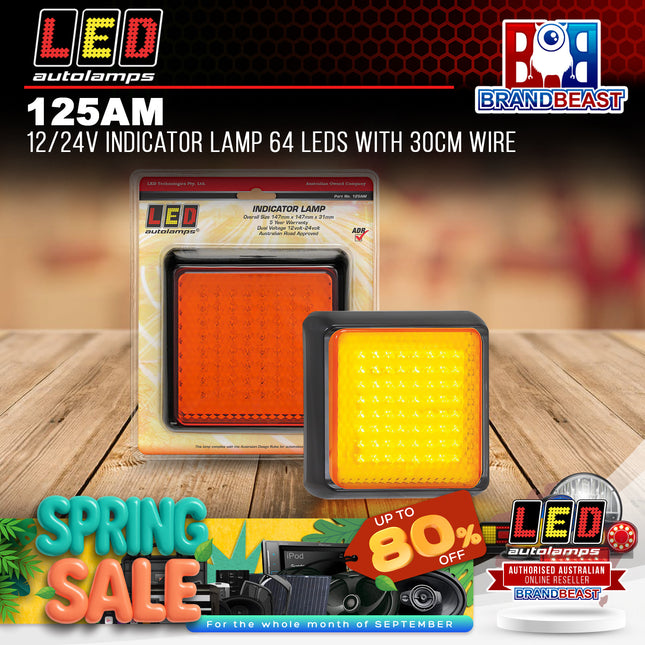 LED Autolamps 125AM 12/24V Indicator Lamp 64 LEDs With 30cm Wire