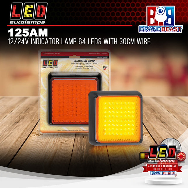 LED Autolamps 125AM 12/24V Indicator Lamp 64 LEDs With 30cm Wire