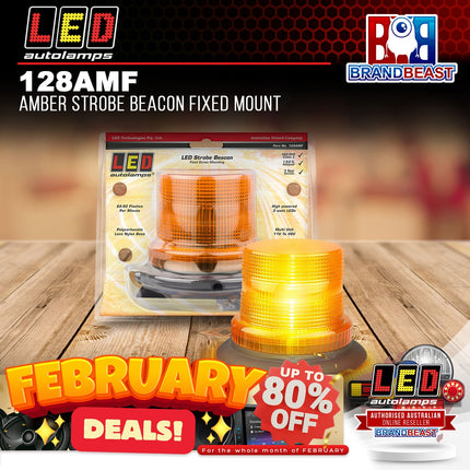 LED Autolamps 128AMF Amber Strobe Beacon Fixed Mount