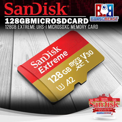 SanDisk 128GBMICROSDCARD 128GB Extreme UHS-I microSDXC Memory Card