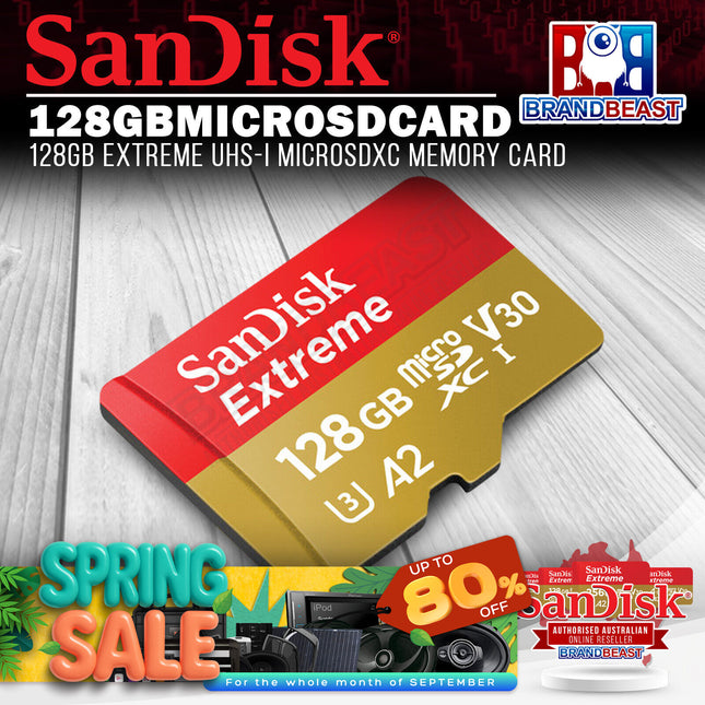 SanDisk 128GBMICROSDCARD 128GB Extreme UHS-I microSDXC Memory Card