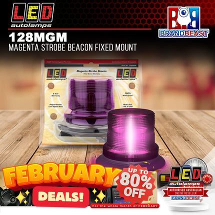 LED Autolamps 128MGM Magenta Strobe Beacon Fixed Mount