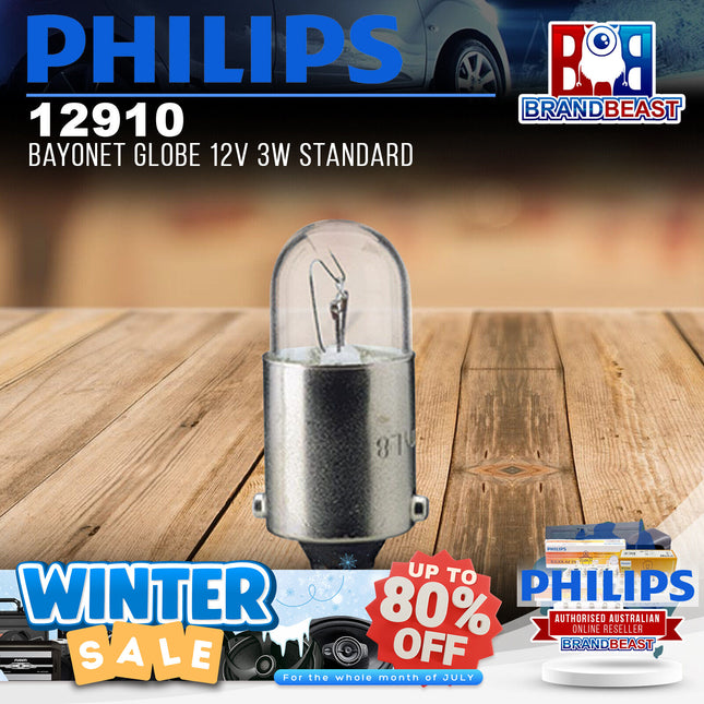 PHILIPS 12910 Bayonet Globe 12V 3W Standard