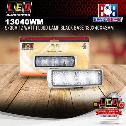 LED Autolamps 13040WM LED Work Lamp 12W Fld Beam 9-30V