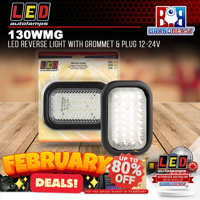 LED Autolamps 130WMG LED Reverse Light With Grommet &amp; Plug 12-24V