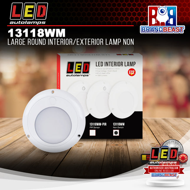 LED Autolamps 13118WM Large Round Interior/Exterior Lamp Non