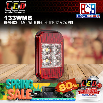 LED Autolamps 133WMB Reverse Lamp With Reflector 12 & 24 Vol