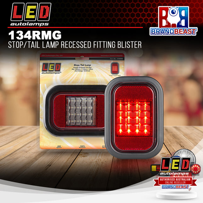LED Autolamps 134RMG Stop/Tail Lamp Recessed Fitting Blister