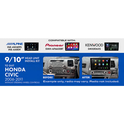 Aerpro AKHO8 Honda Civic 2006-2011 Sedan 9/10 Inch Head Unit Installation Kit