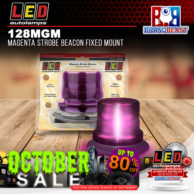 LED Autolamps 128MGM Magenta Strobe Beacon Fixed Mount