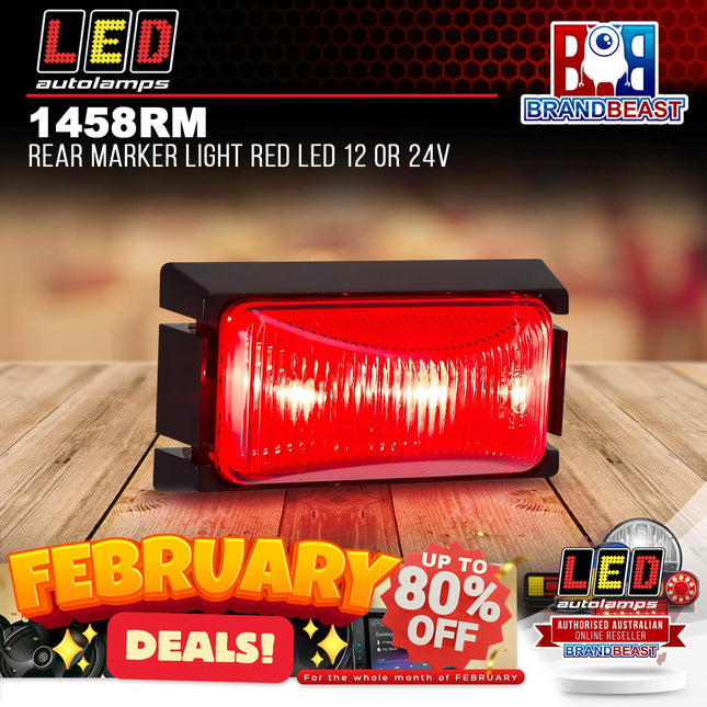 LED Autolamps 1458RM Side Marker Light Red LED 12 Or 24V