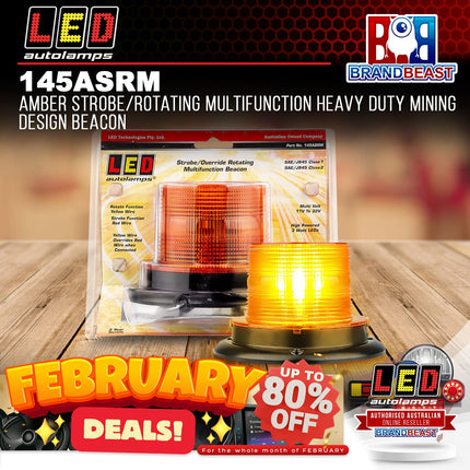 LED Autolamps 145ASRM Amber Strobe/Rotating Multifunction Heavy Duty Mining