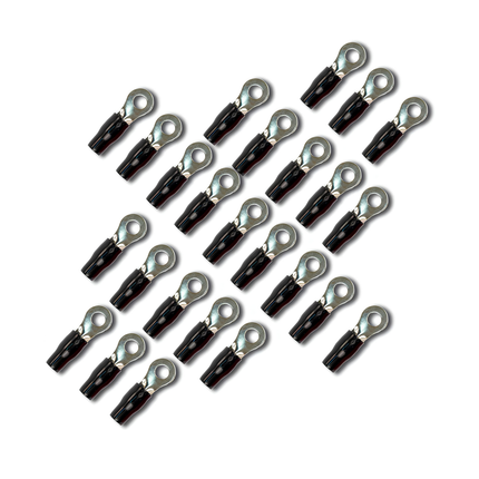 Stinger SPT5104B 25 Pack Pro 4GA 5/16" Black Ring Terminals