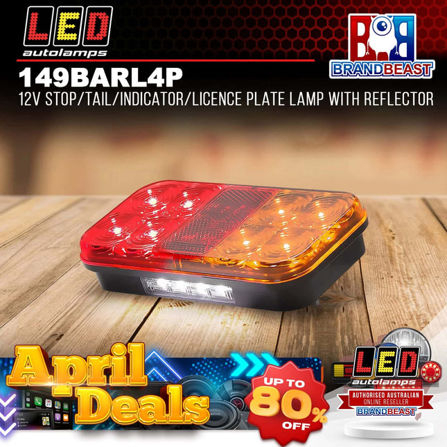 LED Autolamps 149BARL4P 12V Stop/Tail/Indicator/Licence Plate Lamp Reflector