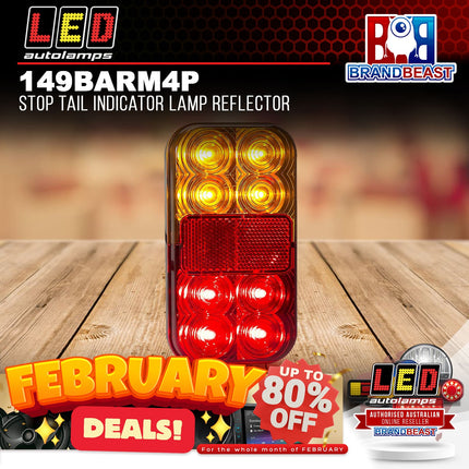 LED Autolamps 149BARM4P Stop Tail Indicator Lamp Reflector