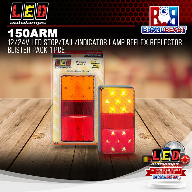 LED Autolamps 150ARM 12/24V LED Stop/Tail/Indicator Lamp Reflector Blister