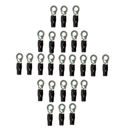 Stinger SPT5104B 25 Pack Pro 4GA 5/16" Black Ring Terminals