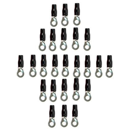 Stinger SPT5104B 25 Pack Pro 4GA 5/16" Black Ring Terminals