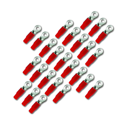 Stinger SPT5104R 25 Pack Pro 4GA 5/16" Red Ring Terminals