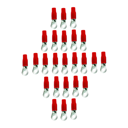 Stinger SPT5104R 25 Pack Pro 4GA 5/16" Red Ring Terminals