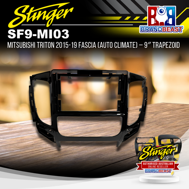 Stinger SF9-MI03 Mitsubishi Triton Fascia Auto Climate 9" Trapezoid 2015-2019