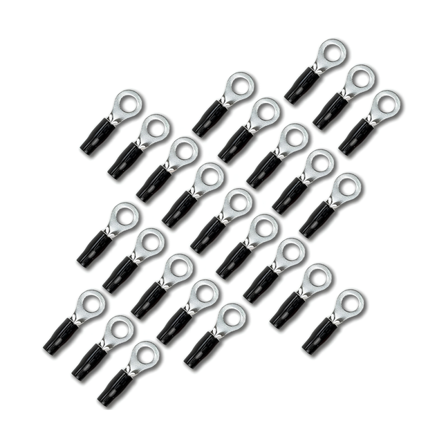 Stinger SPT5108B 25 Pack Pro 8GA Input to 5/16" Black Ring Shoc-Krome