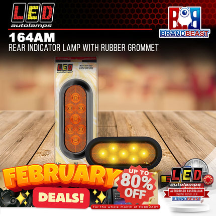 LED Autolamps 164AM Rear Indicator Lamp With Rubber Grommet