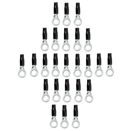 Stinger SPT5108B 25 Pack Pro 8GA Input to 5/16" Black Ring Shoc-Krome